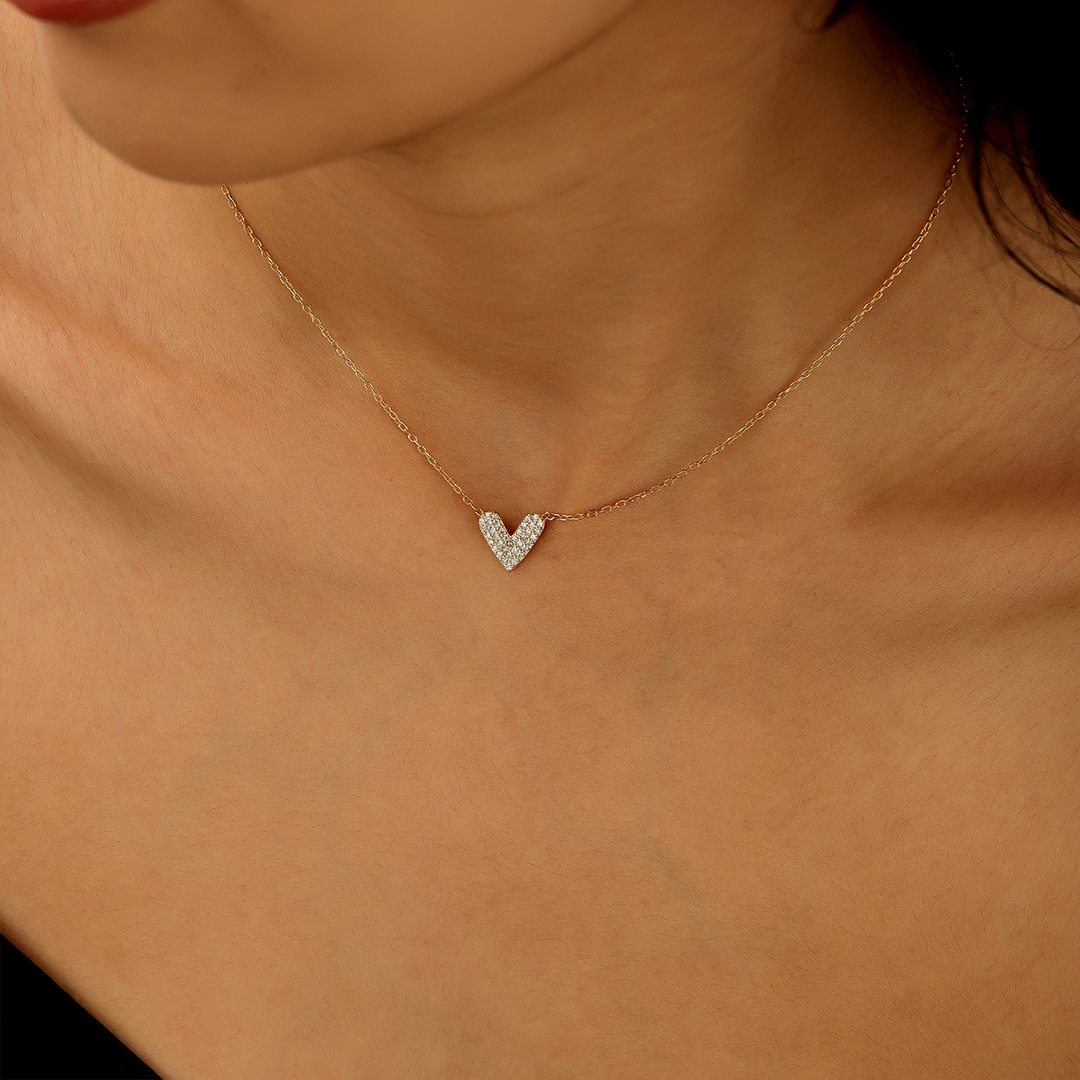 To Me From Me Special Pave Heart Necklace
