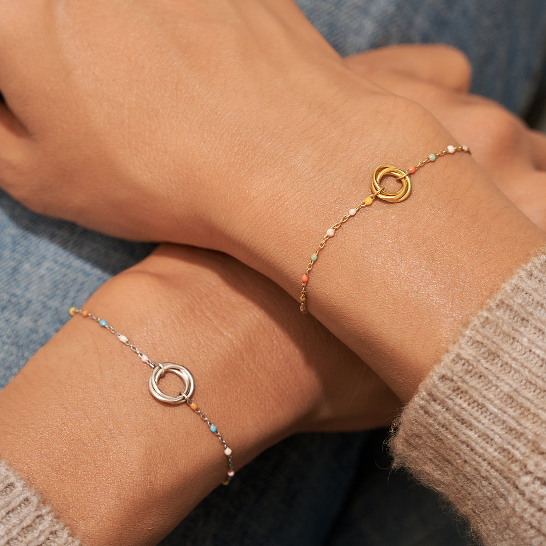 Matching Friendship Three Circles Link Bracelets