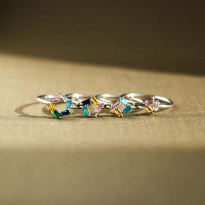 3-6 Baguette Birthstones Ring