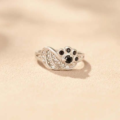 My Angel Always Near By Black Paw Wings Ring