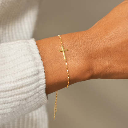 We Are Not Sisters By Blood But Sisters In Christ Cross Bracelet
