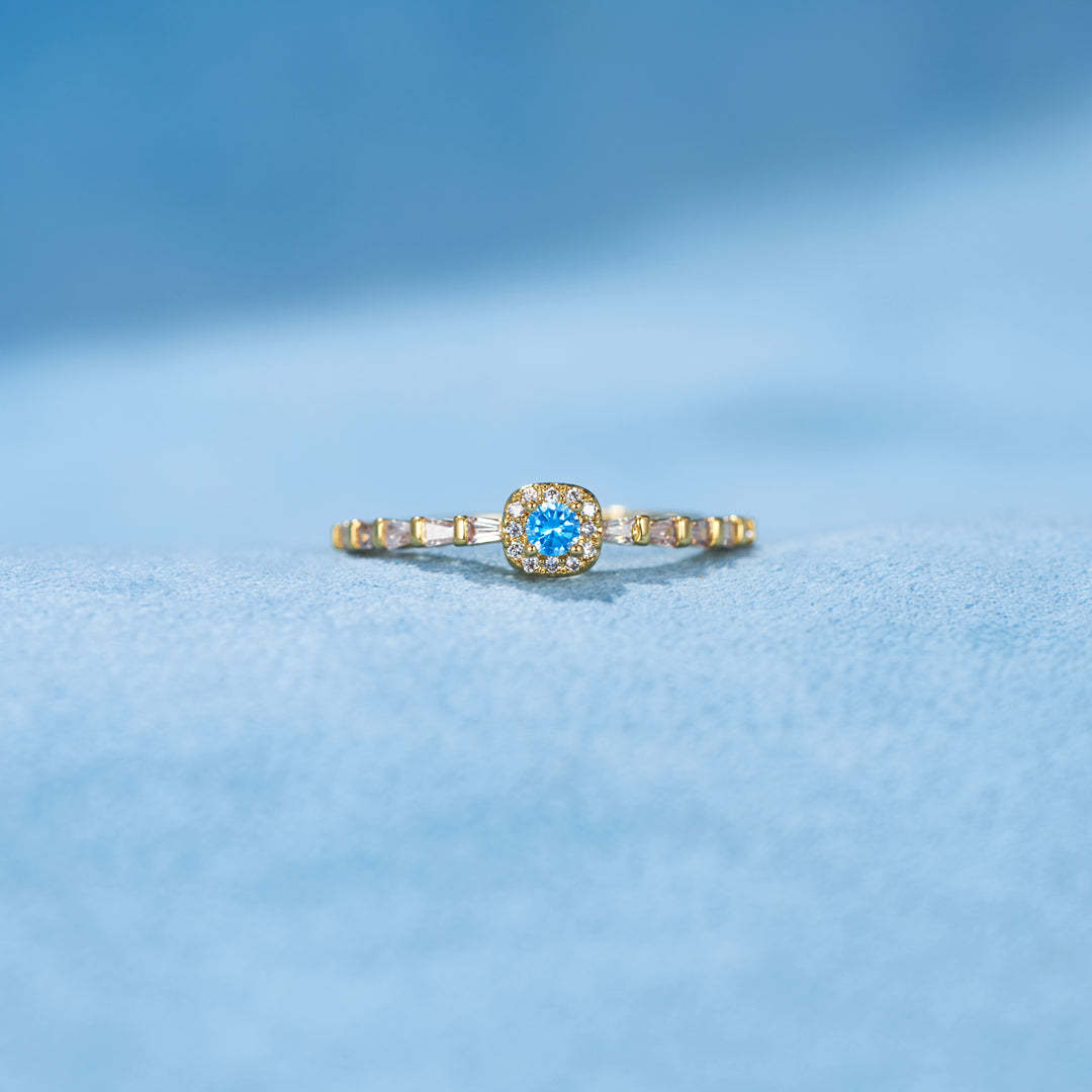 I'm Choosing My Peace Blue Diamond Self Love Ring