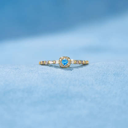 I'm Choosing My Peace Blue Diamond Self Love Ring