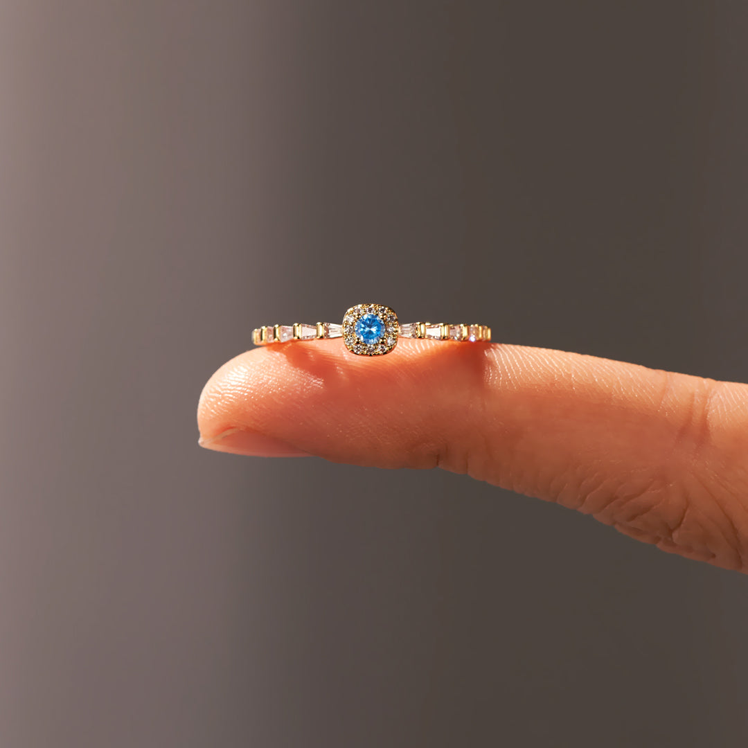 I'm Choosing My Peace Blue Diamond Self Love Ring