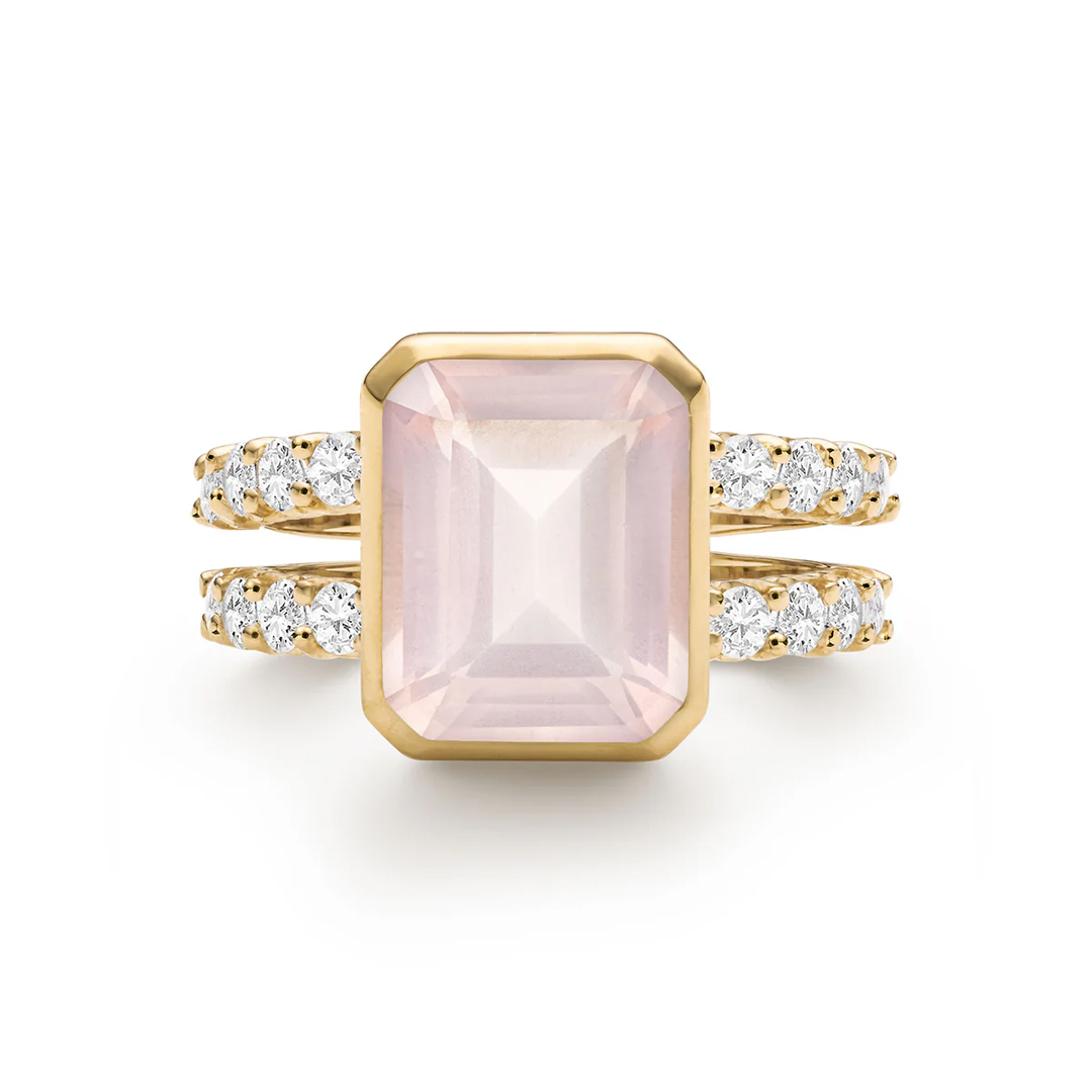 Breast Cancer I Am Enough Rose Quartz Ring