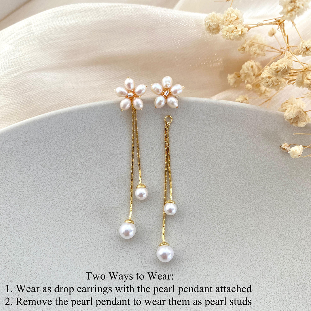 Bridal Freshwater Pearl Drop Earrings