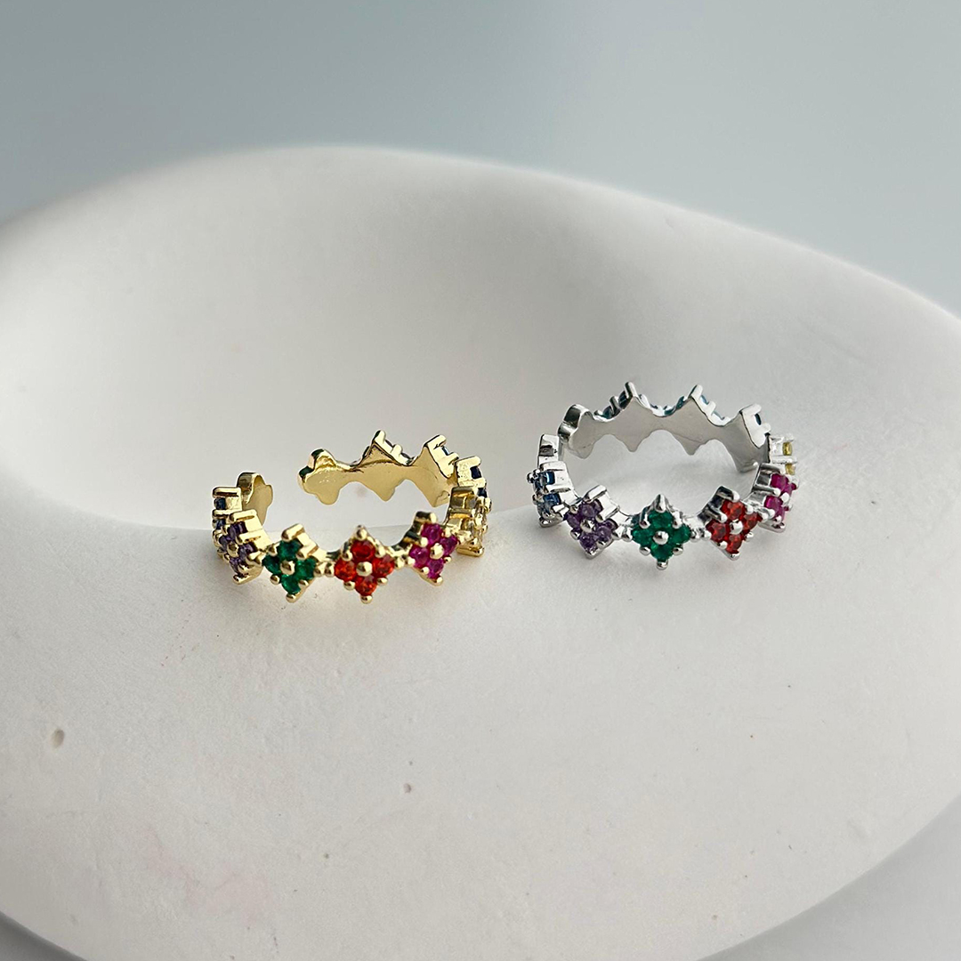 Grandma's Love Blooming Custom 1-6 Flower Groups Ring