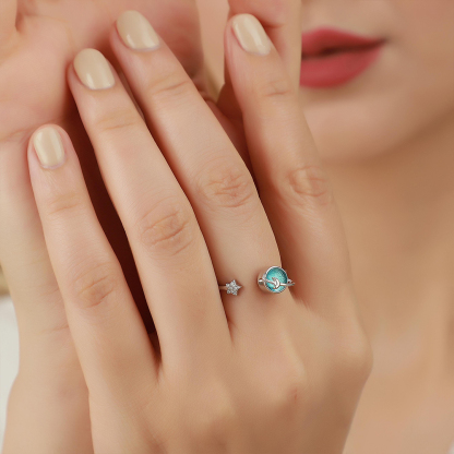 Don't Be Afraid Spinning Star Fidget Adjustable Ring