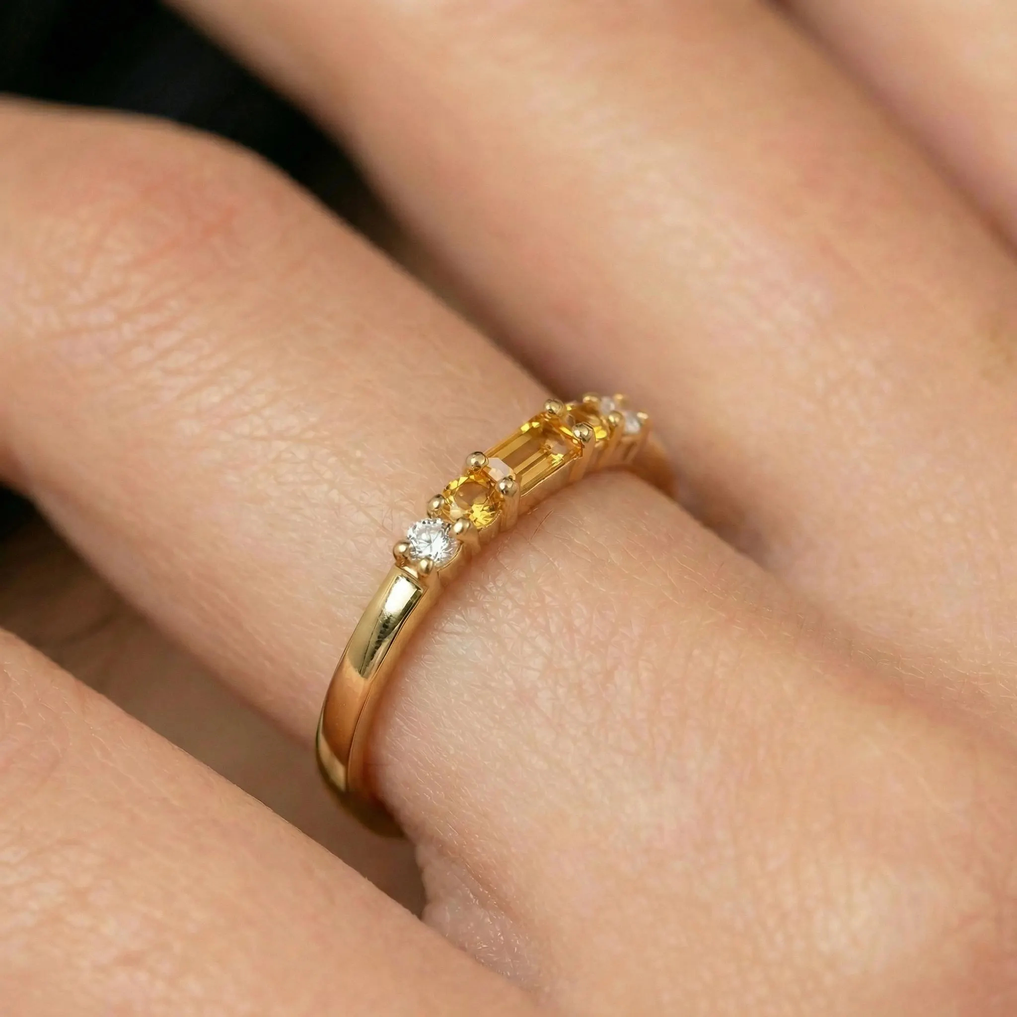 Multiple Sclerosis Awareness Nobody Fights Alone Baguette Orange Ring