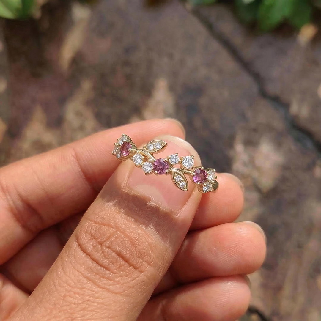 I Am Choosing Me Pink Leaf Ring