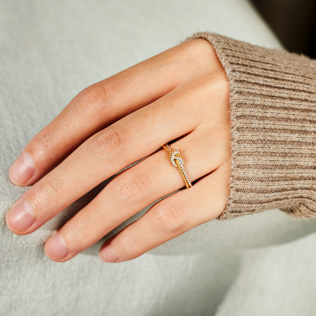 Mother & Daughter Bond Handcrafted Two Strand Knot Ring