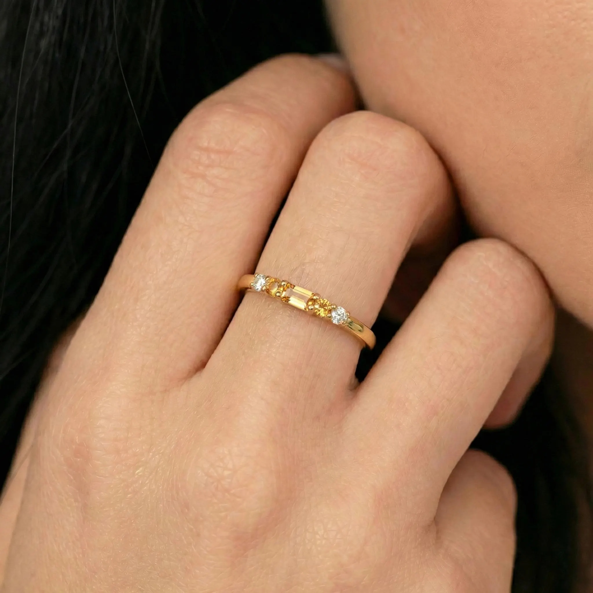 Multiple Sclerosis Awareness Nobody Fights Alone Baguette Orange Ring