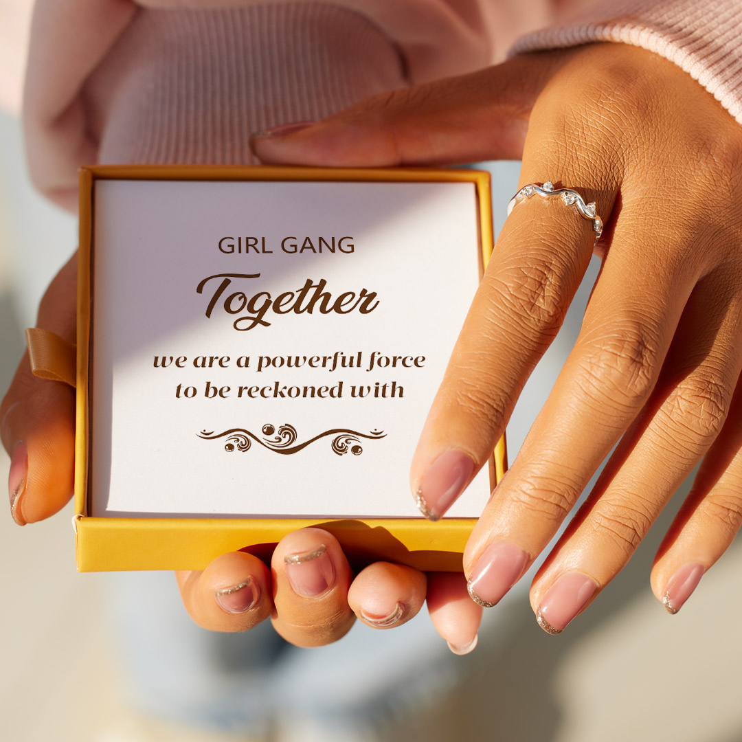 Girl Gang Together Friendship Wave Ring