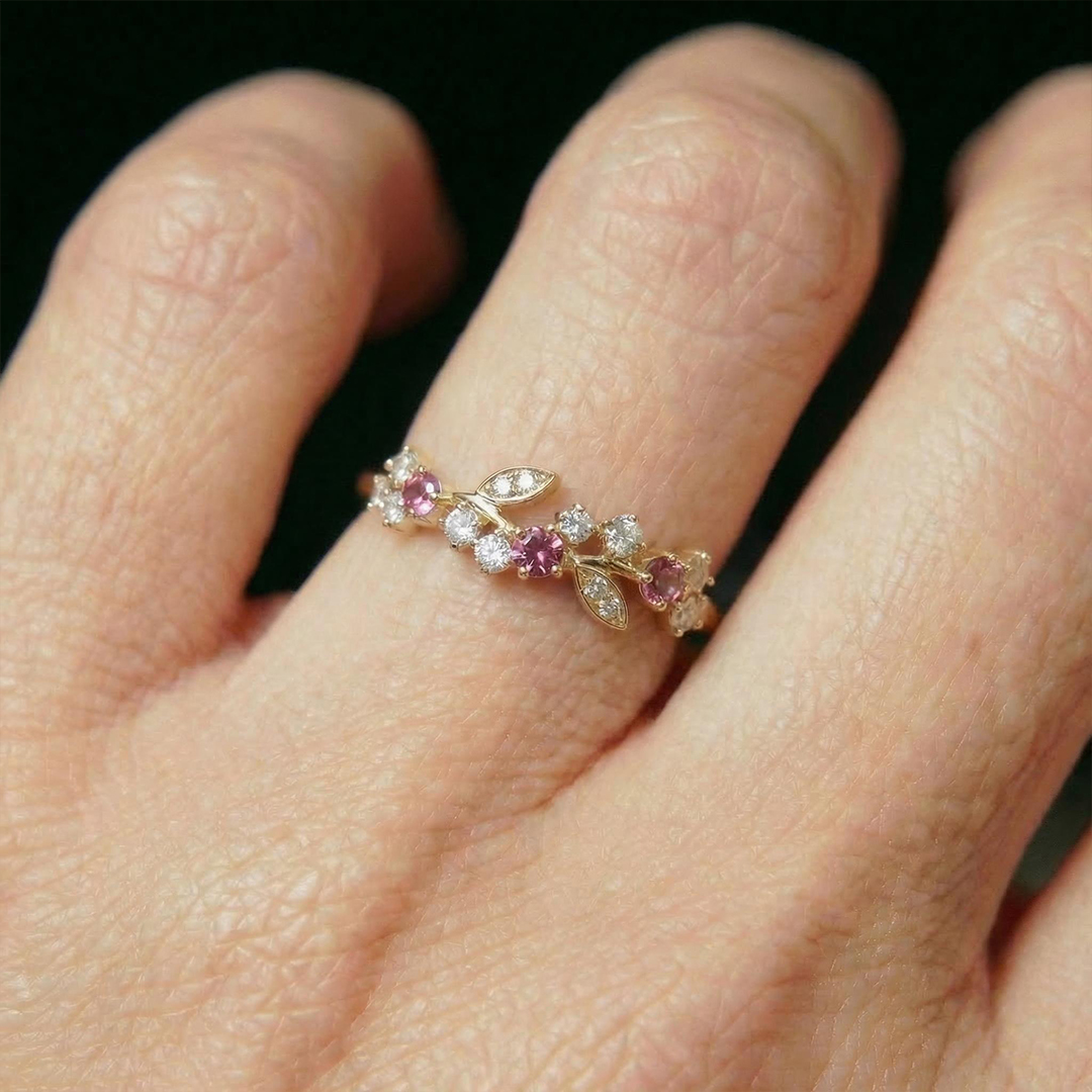 I Am Choosing Me Pink Leaf Ring