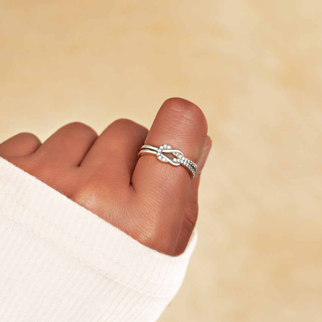 Grandmother & Granddaughter Ring - Square Knot Ring