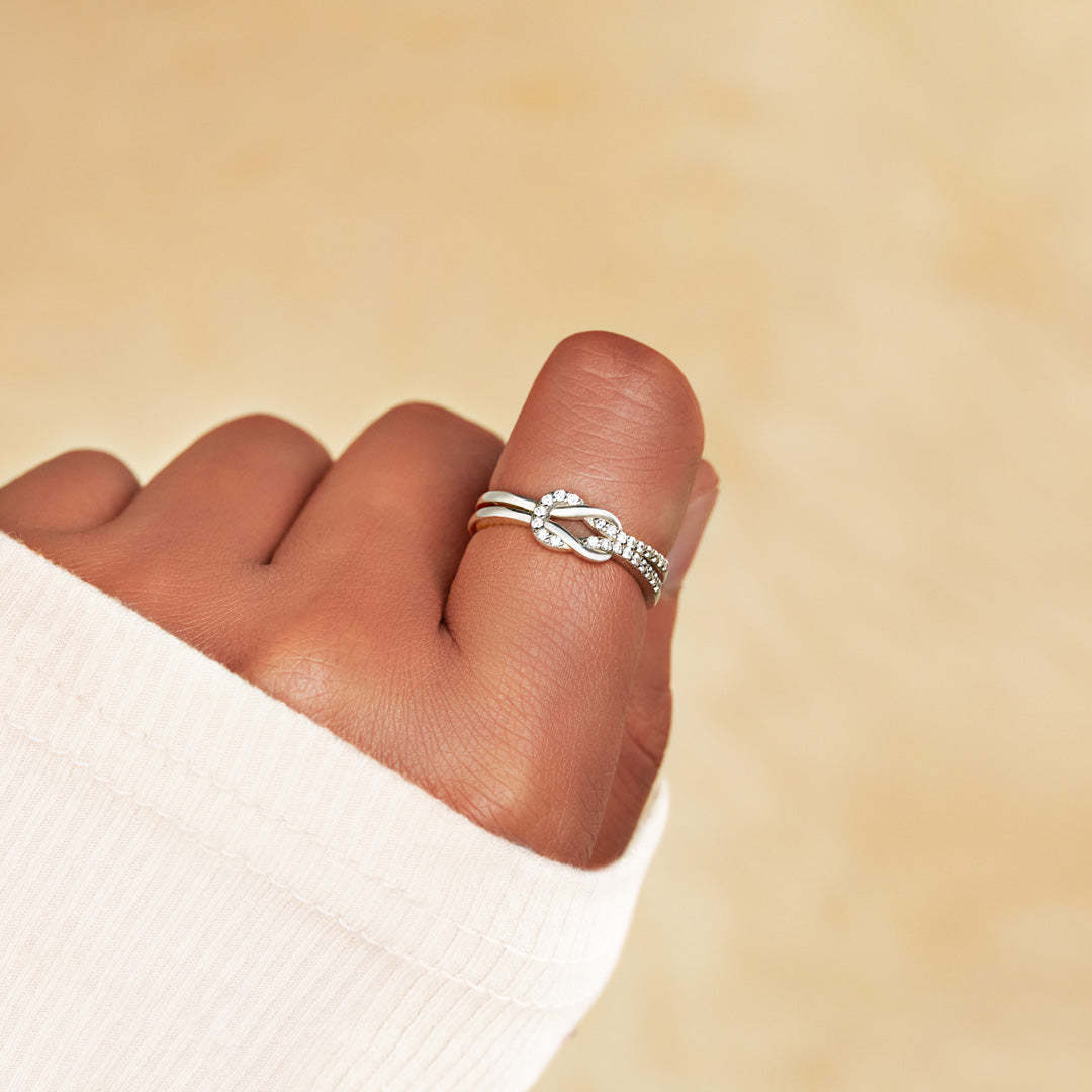 Grandmother & Granddaughter Ring - Square Knot Ring