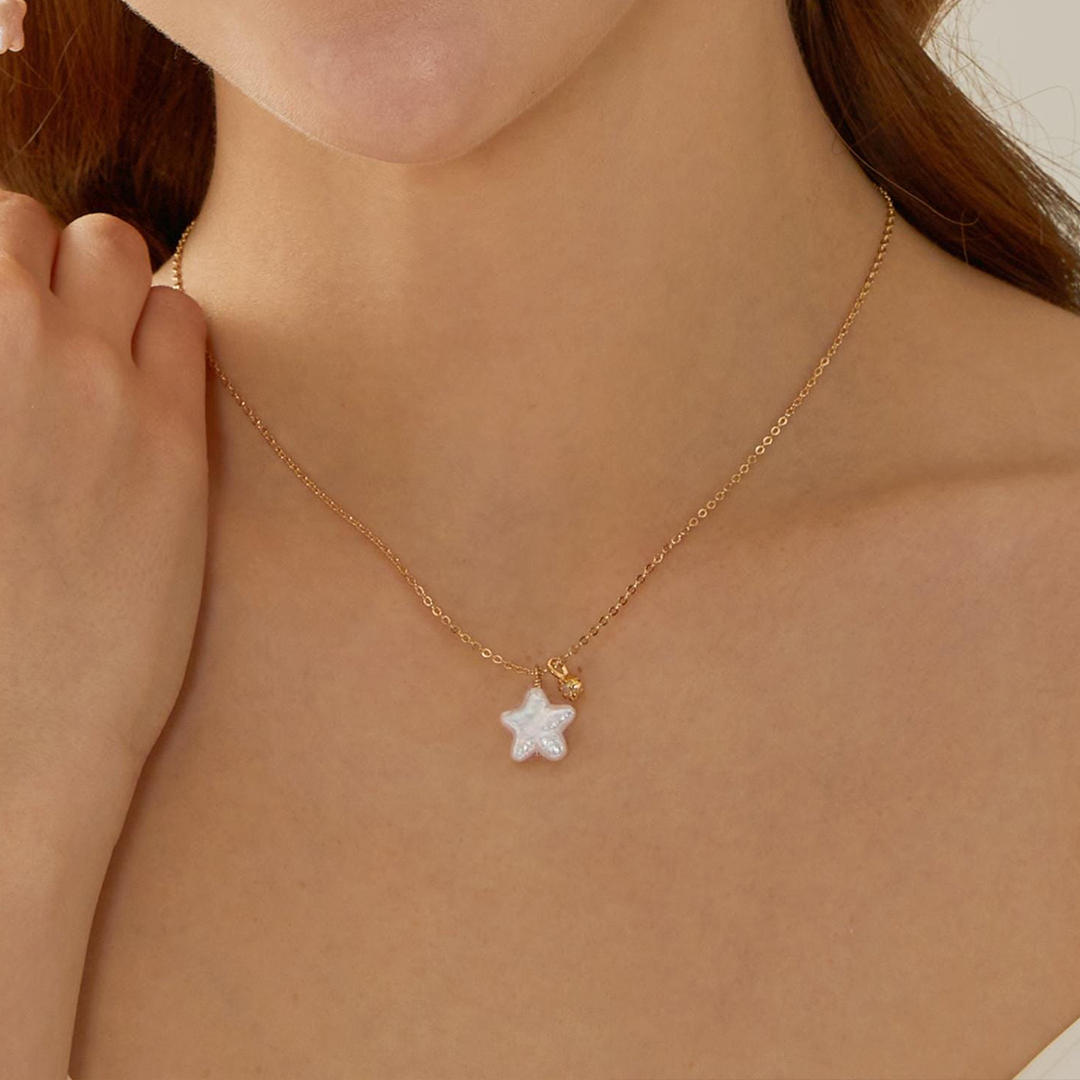 You’re Not Alone Baroque Pearl Star Necklace