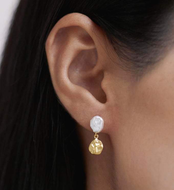 Keshi Pearl Small Drop Earrings