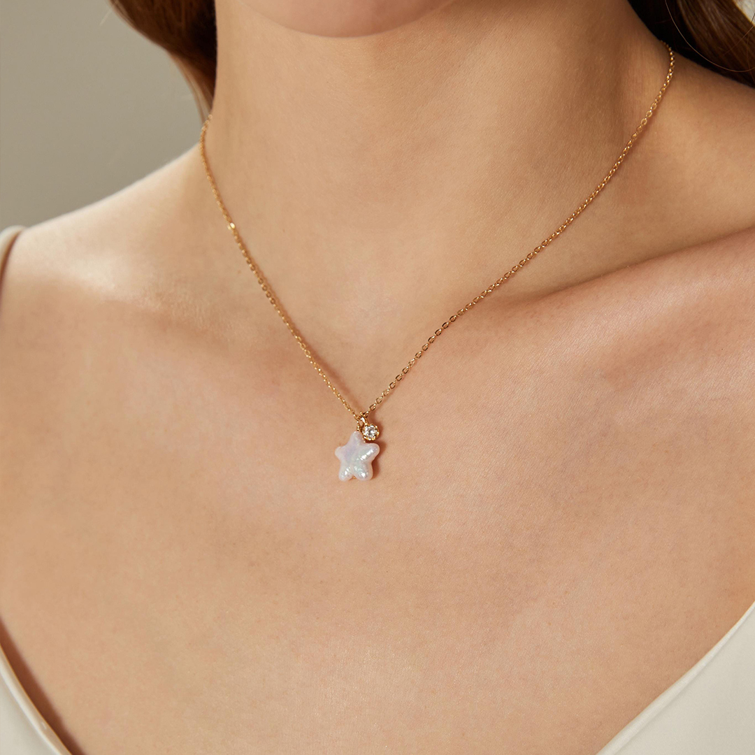 You’re Not Alone Baroque Pearl Star Necklace