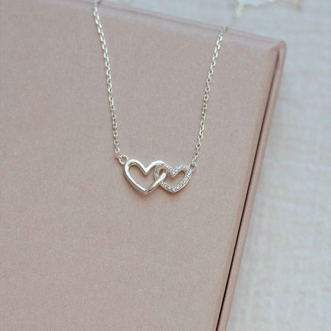 Double Heart Intertwined Necklace