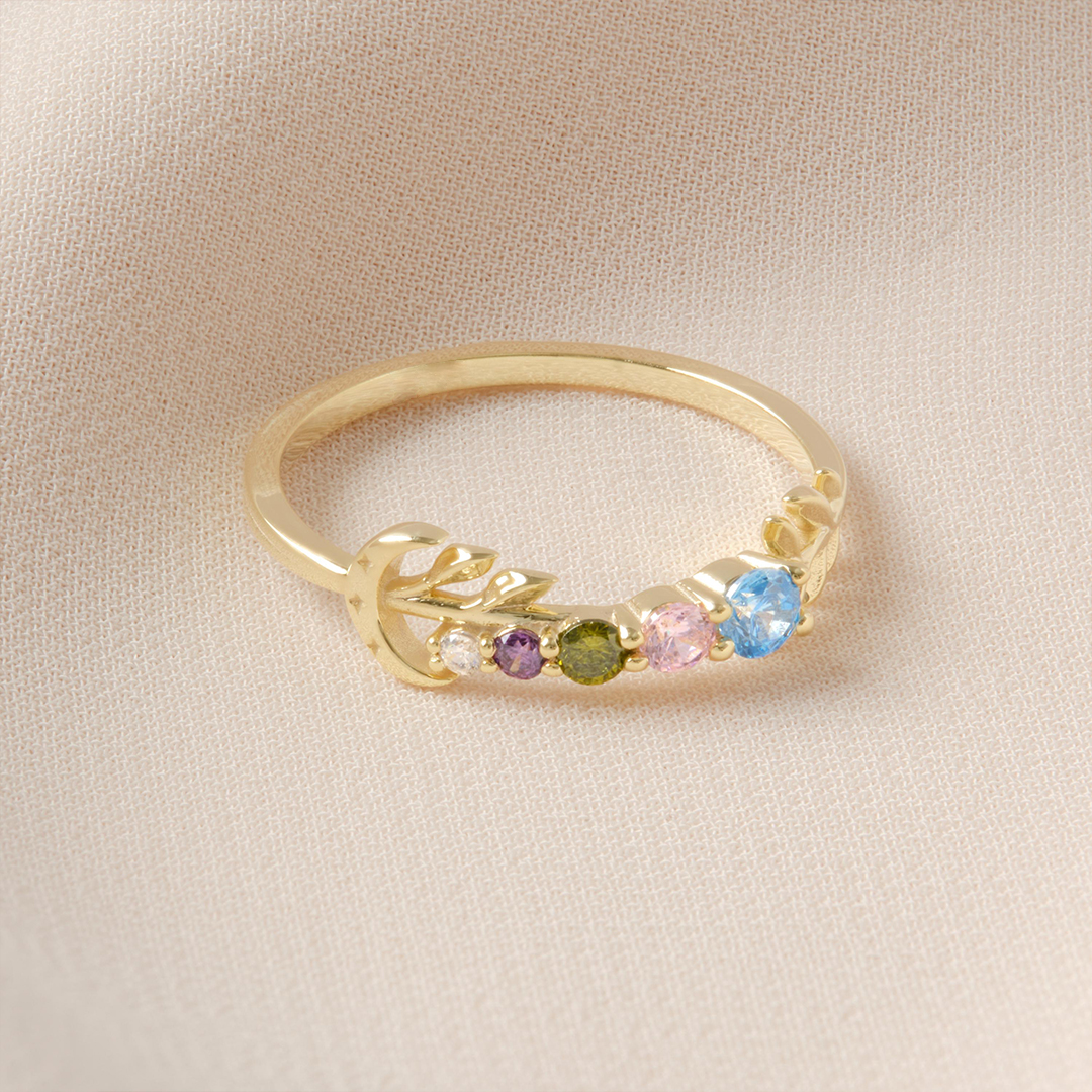 Grandma’s Tears of Joy Blooming Half Eternity Flower Ring