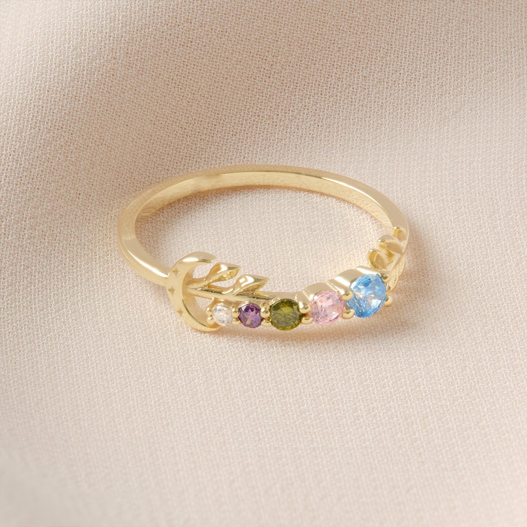 Grandma’s Tears of Joy Blooming Half Eternity Flower Ring