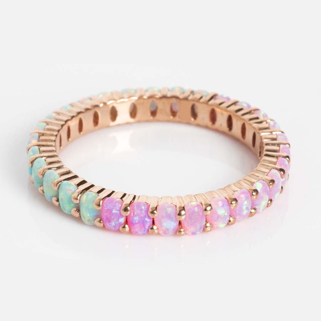 Forever Remembered Rainbow Bridge Opal Ombre Dual Ring