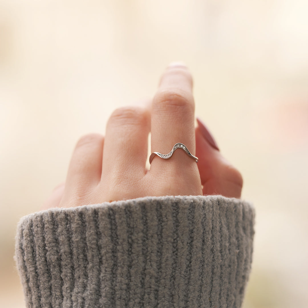 Happiness Comes In Wave Wave Ring