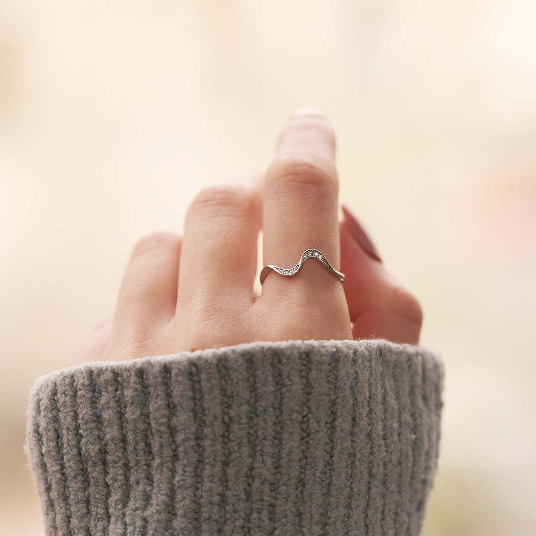 Happiness Comes In Wave Wave Ring