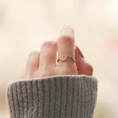 Happiness Comes In Wave Wave Ring