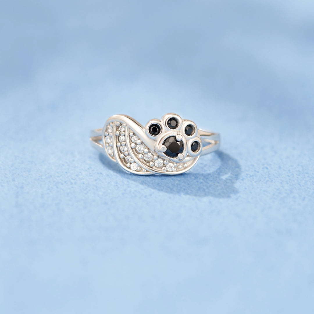My Angel Always Near By Black Paw Wings Ring