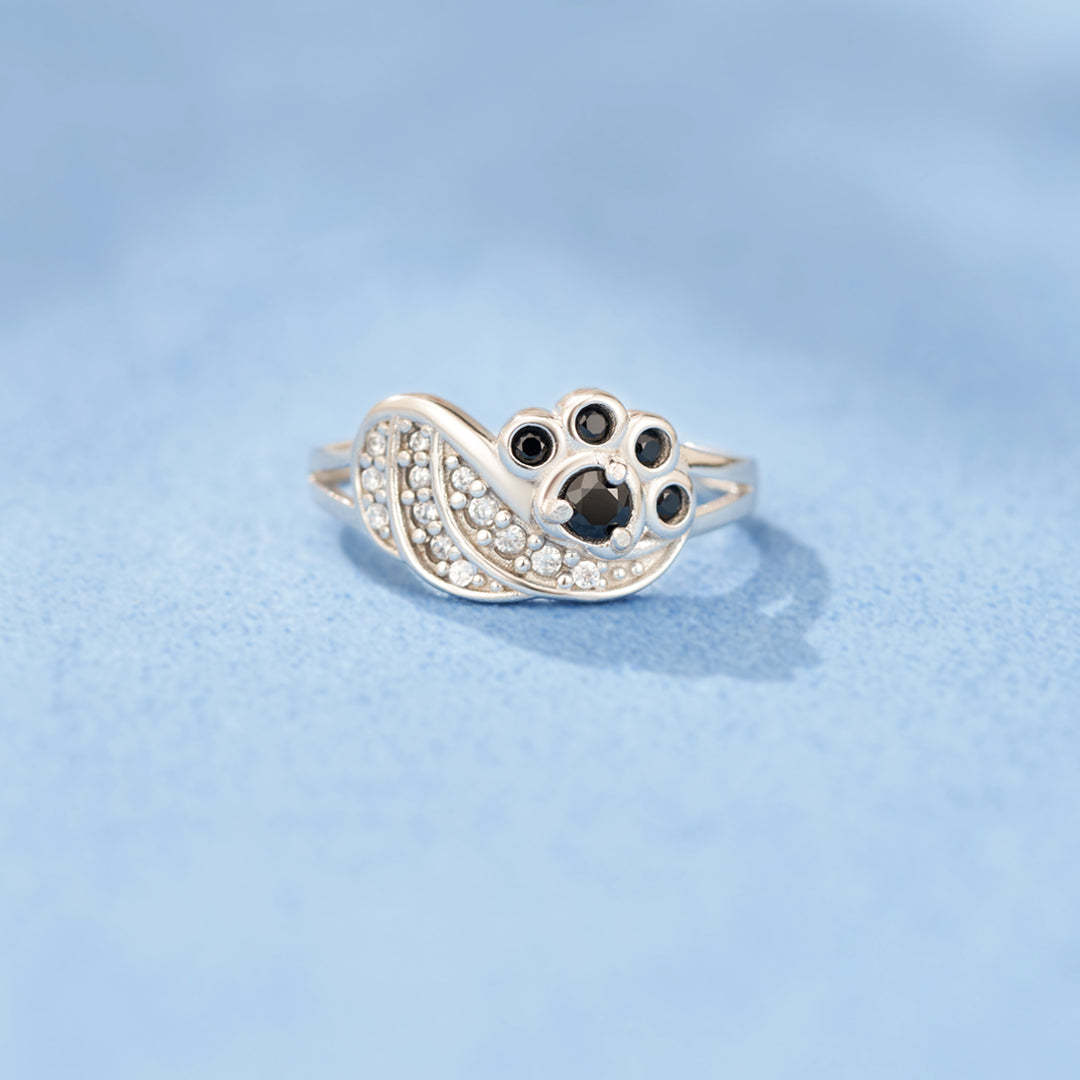 My Angel Always Near By Black Paw Wings Ring