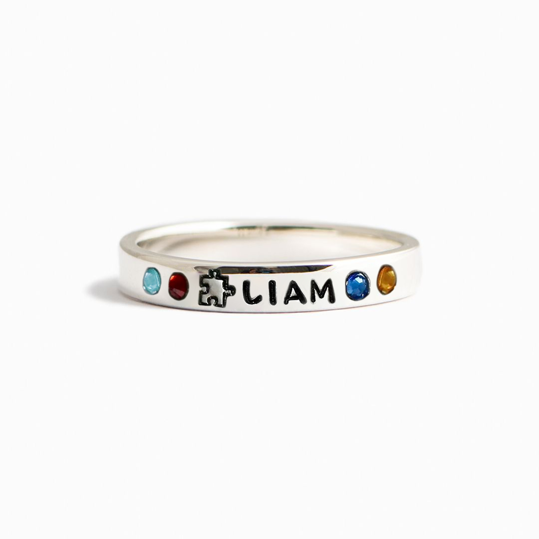 Autism Awareness I Wear Multi-Colored for My Star Child Ring