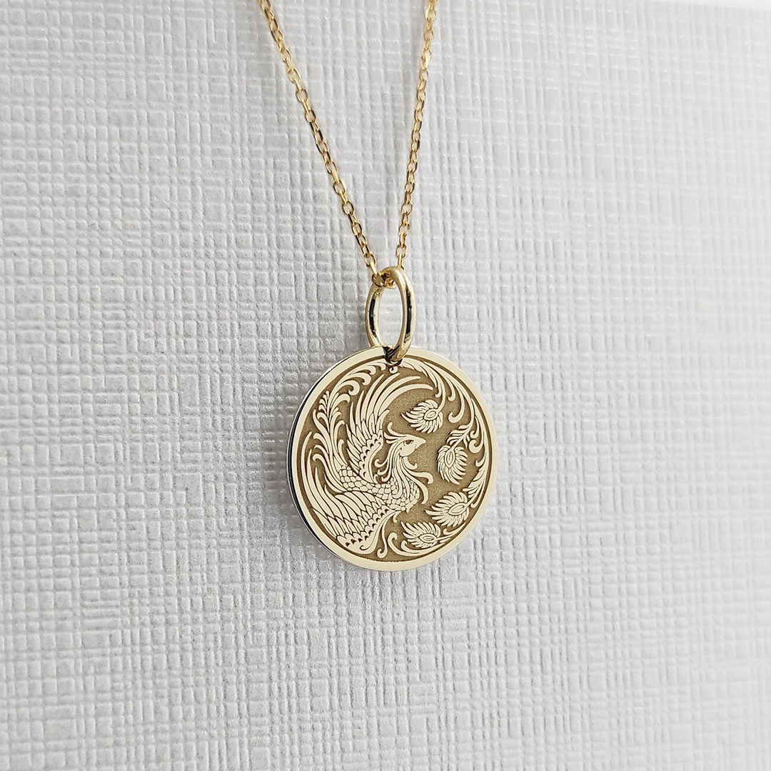 Phoenix Engraved Necklace