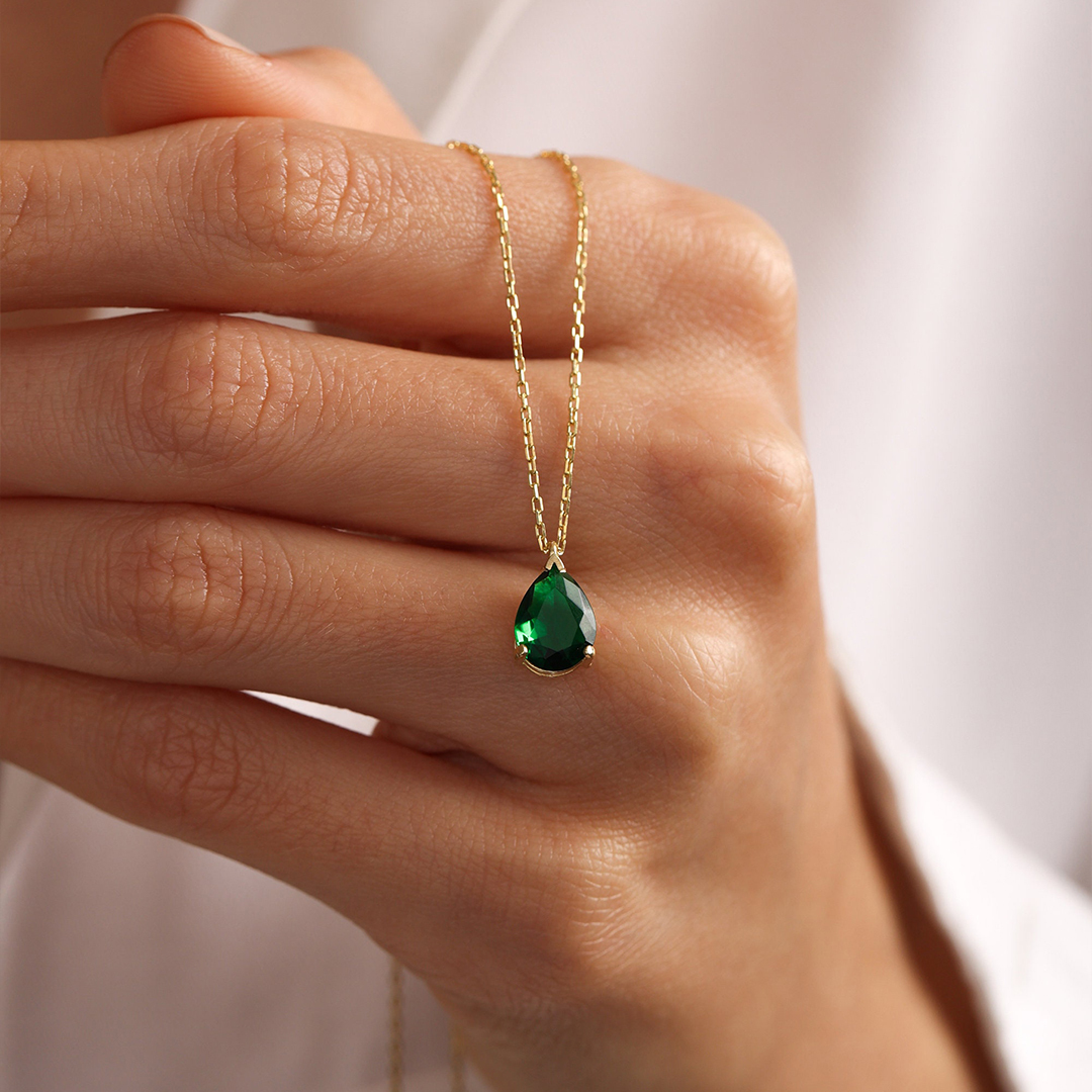 Kidney Disease Awareness Green Drop Necklace