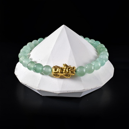 Green Aventurine Pixiu Bracelet for Emotional Support & Positive Energy