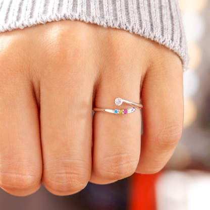 Personalized 2-6 Birthstone You And Your Girl Gang Ring