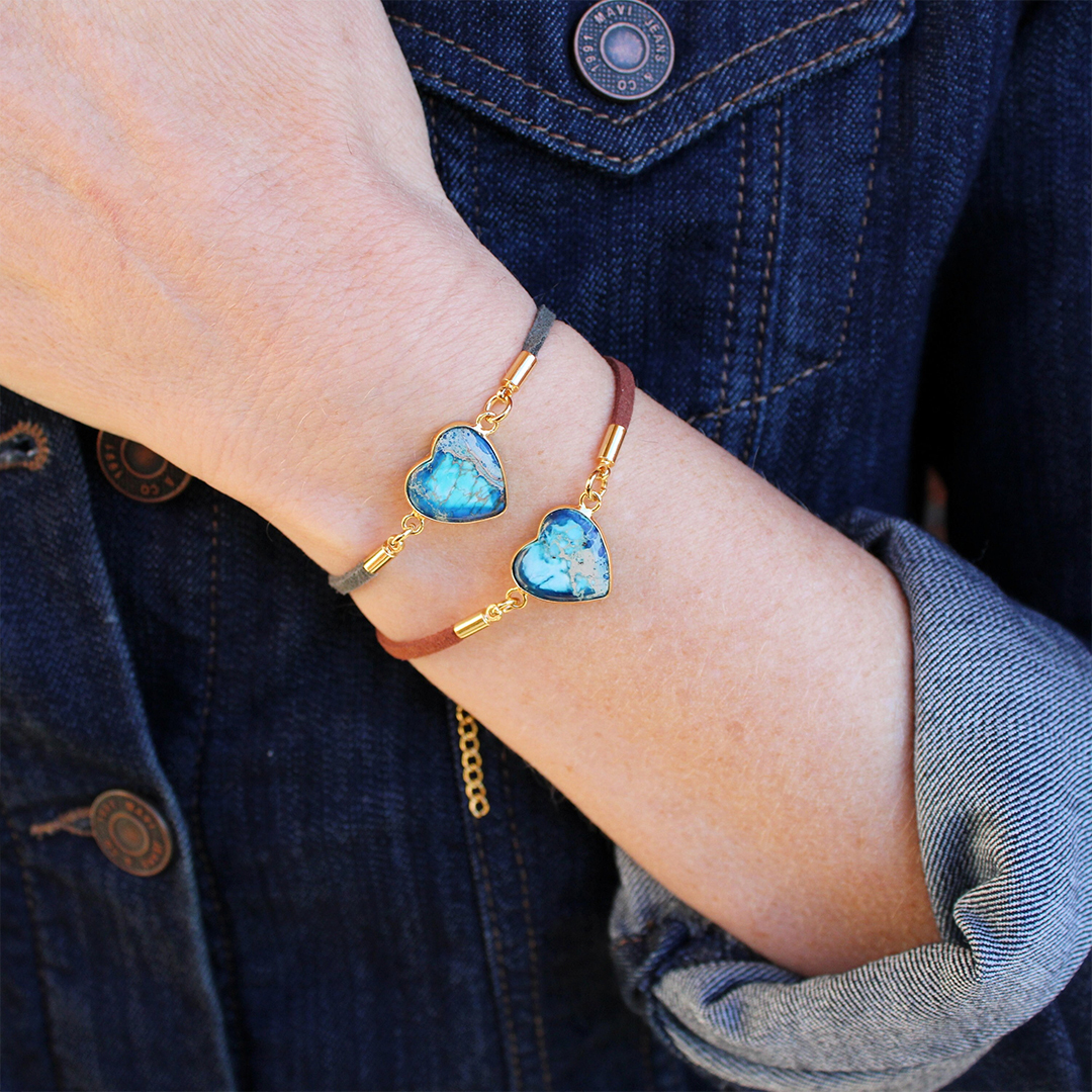 Choosing Peace Heart Jasper Stone Bracelet