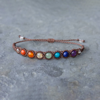 7 Chakra Macrame Bracelet for Balanced Energy & Spiritual Wellness
