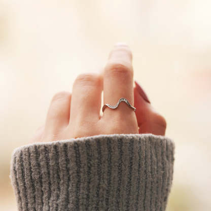 Matching Mother&Daughter Bond Special Sliver Wave Rings