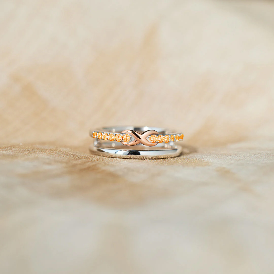 Multiple Sclerosis Gift Double Layered Infinity Ring