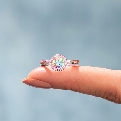 Mama To An Angel And A Rainbow Circle Ring