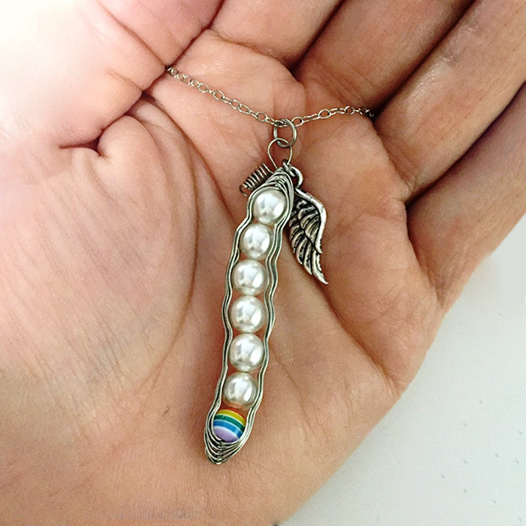 Rainbow Baby Sweet Pea Necklace