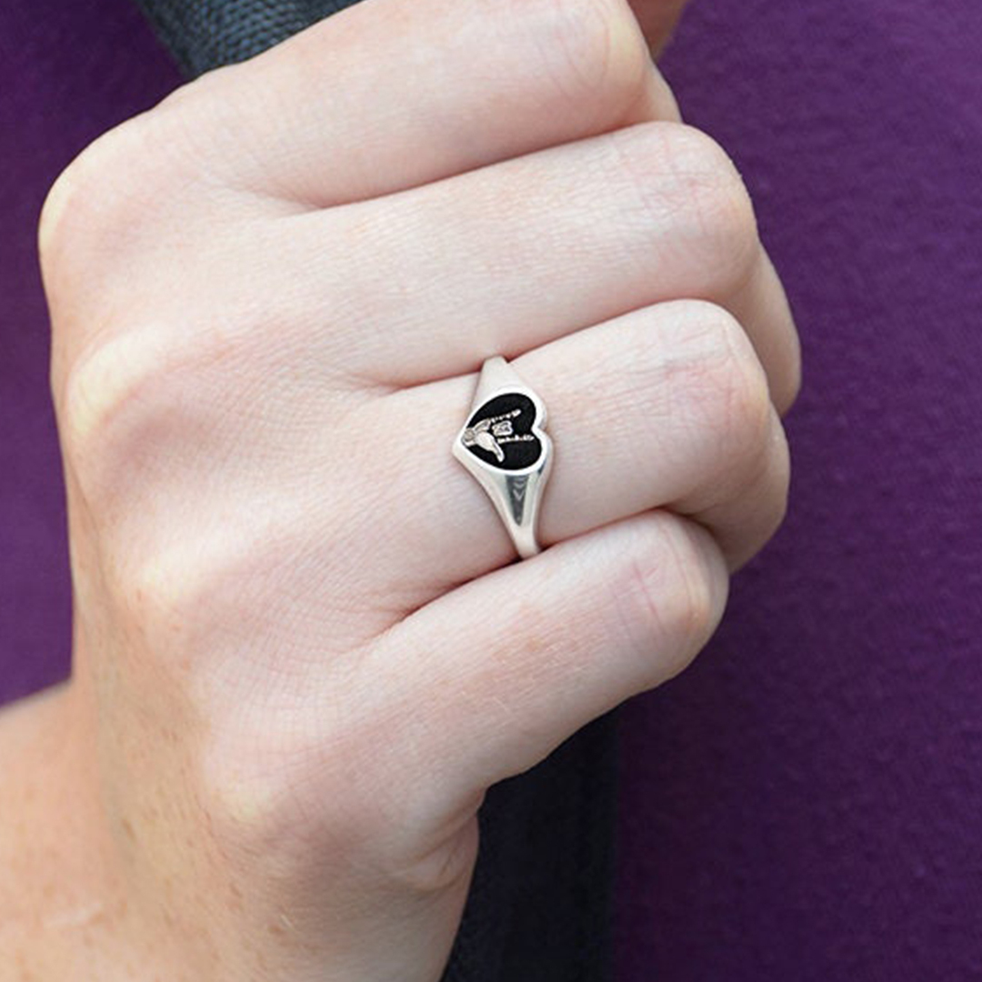 National Deaf History Month Gift Heart Ring