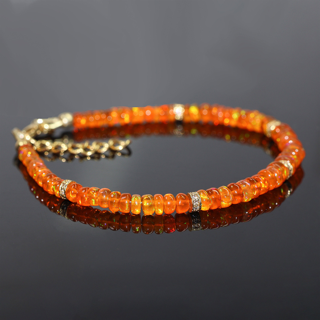 Multiple Sclerosis Awareness Fire Opal Bracelet