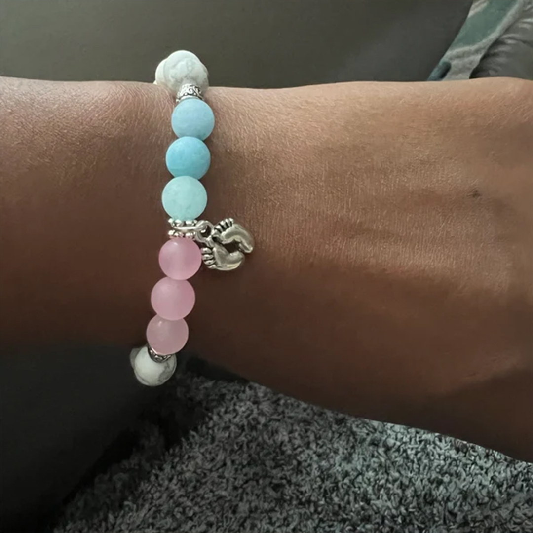 Infant Loss Memorial Pink & Blue Jade Bracelet