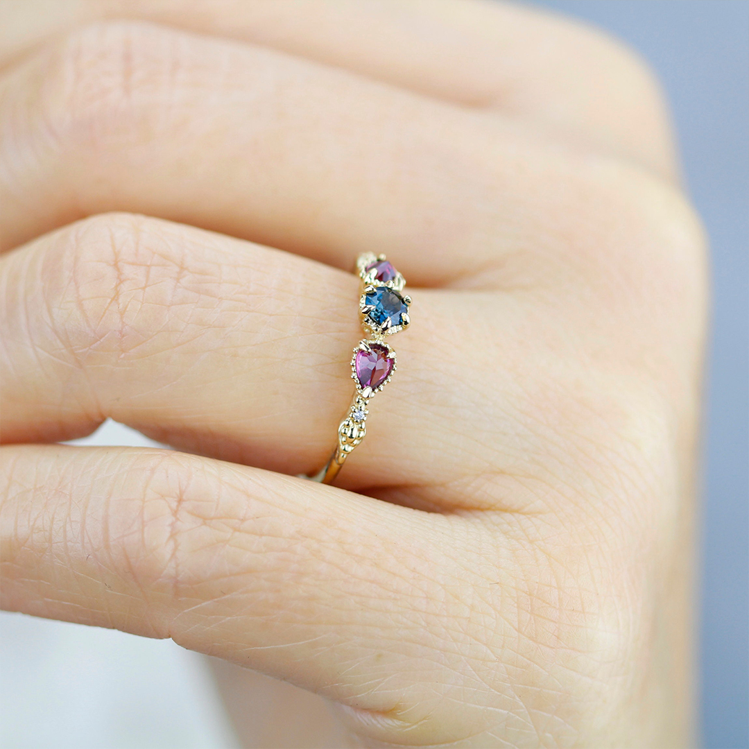 Mother's Day Gift Personalized 1-5 Birthstone Vintage Ring