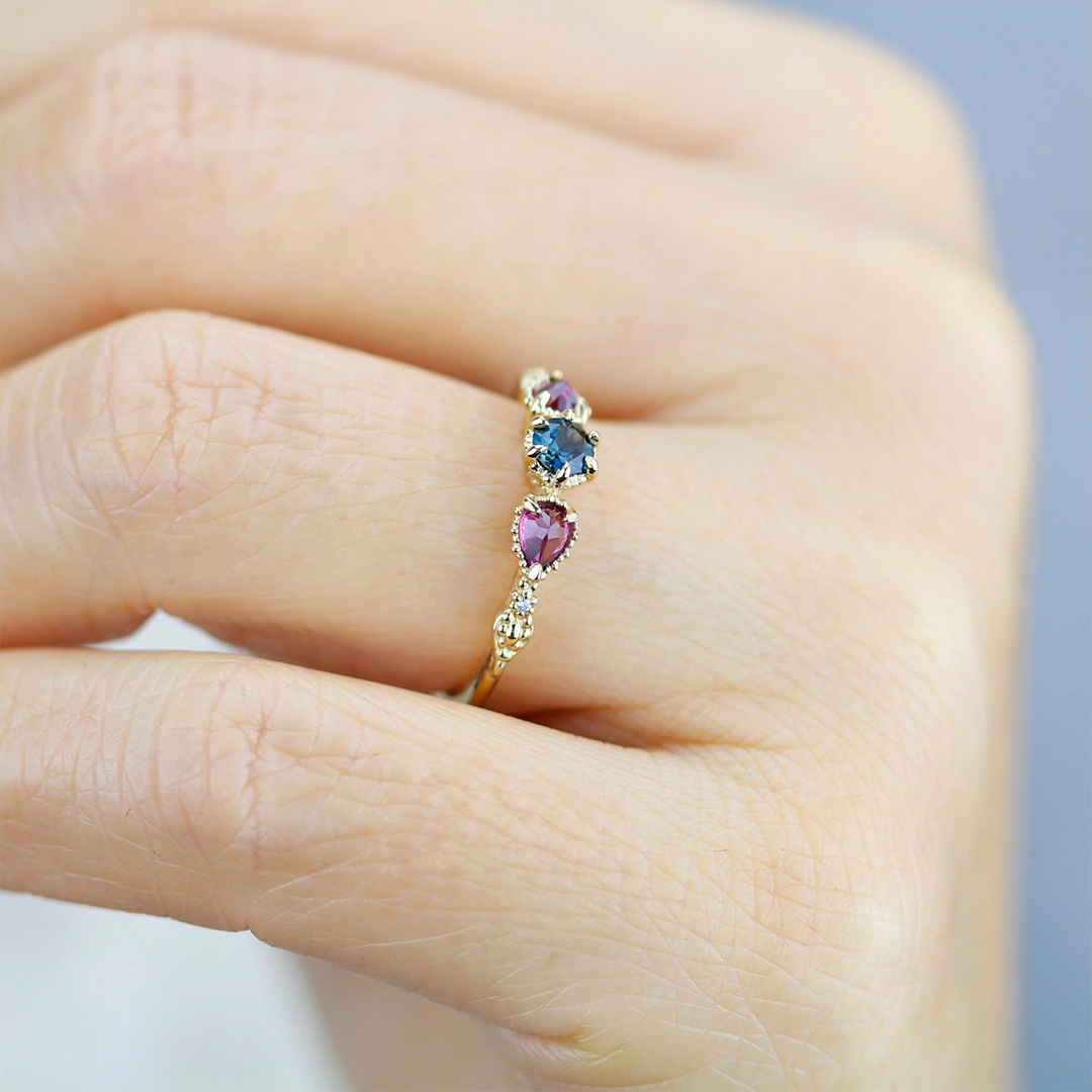 Mother's Day Gift Personalized 1-5 Birthstone Vintage Ring