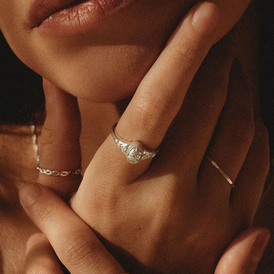 To Me From Me Forget-Me-Not Cremains Ring