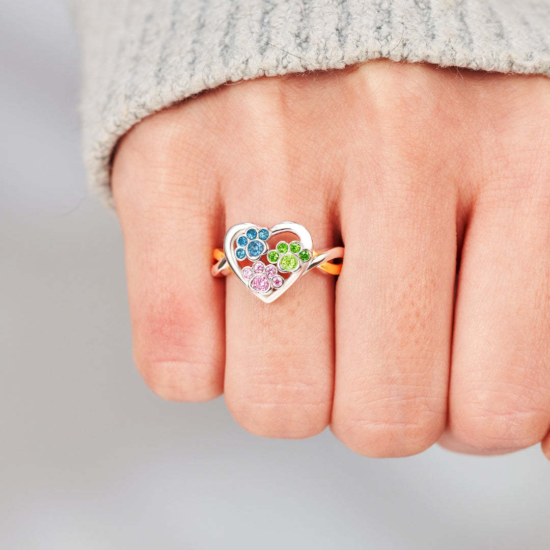 Furry Mom 1-3 Birthstone Ring